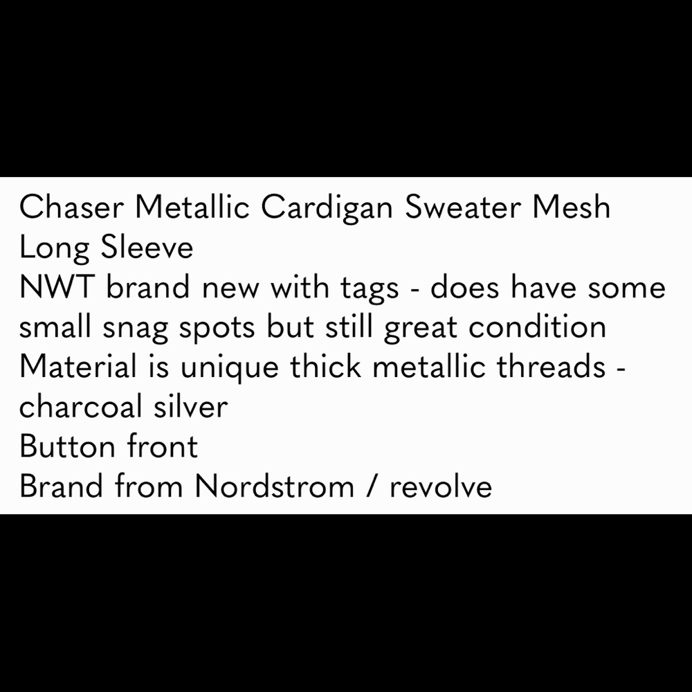 Brand New with tags. Chaser cardigan. - Picture 3 of 8